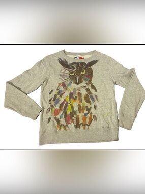 G. Kero Paris Artistic Abstract Cotton Sweater Colorful Owl Limited Edition S